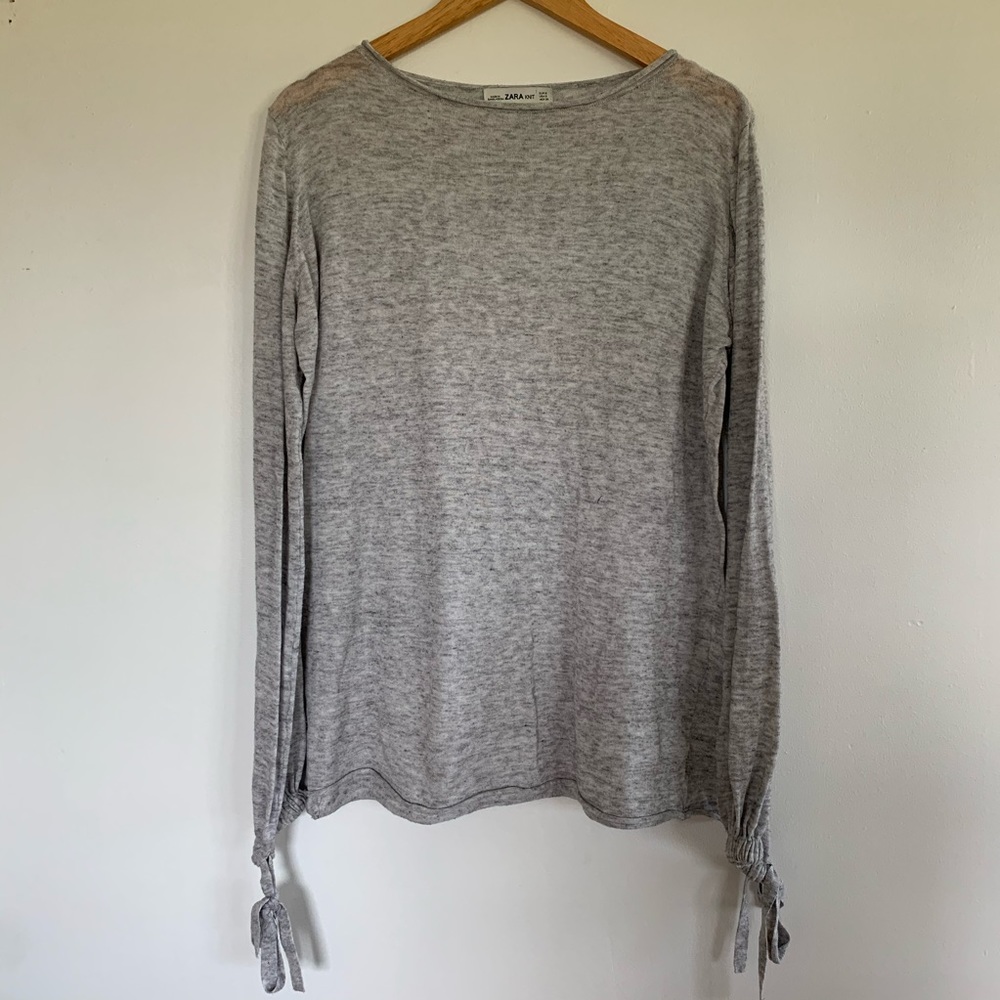 Zara Gray Knit Pullover Sweater - image 1